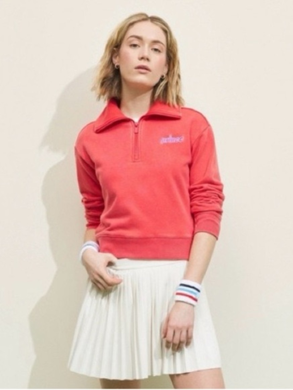 Prince Pickleball Red Coral Half-Zip Pullover Sweatshirt